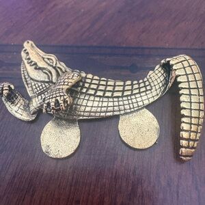 Gold tone Crocodile pocket square for shirt or suit